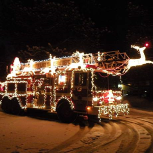 Holiday Fire Truck in Beautiful Tahoe