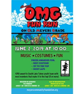 Poster for the OMG Old Meyers Grade Fun Run 2019