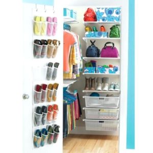 Nicely organized small closet