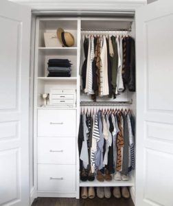 Organized small closet