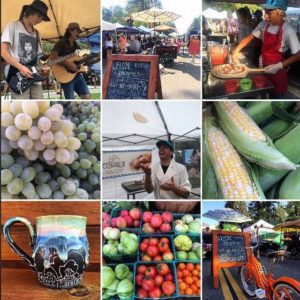 Collage of photos taken at Ski Run Farmer's Markets in 2018.