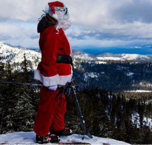 Santa on the slopes at Sierra Ski Resort