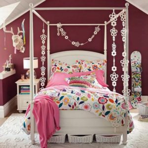 stylized teen bedroom