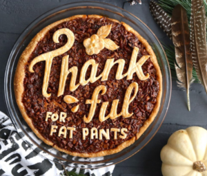 Pecan pie with Thankful for Fat Pants as crust